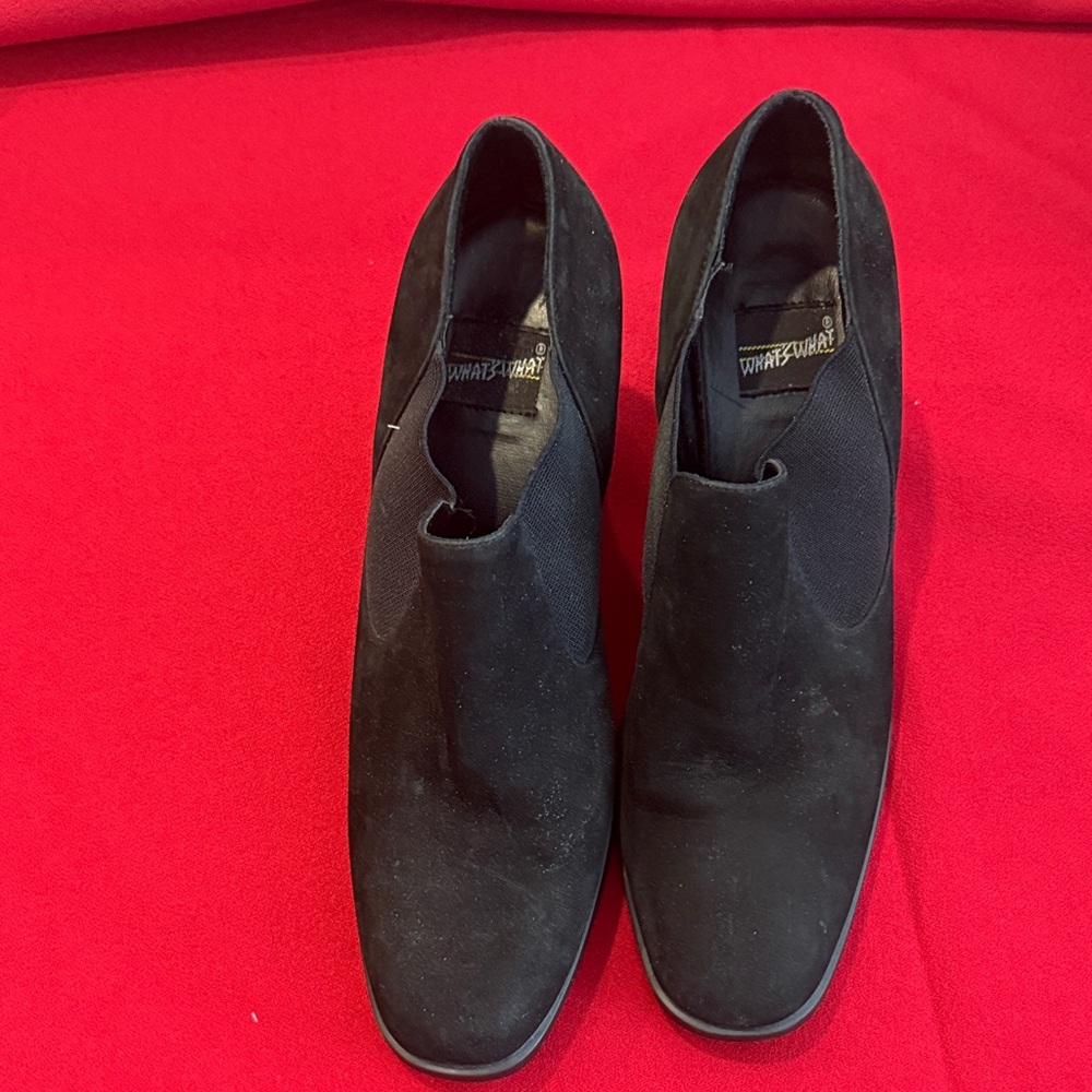 Elegant Black Woman’s Real Suede Shoe Boots 9M NWOT